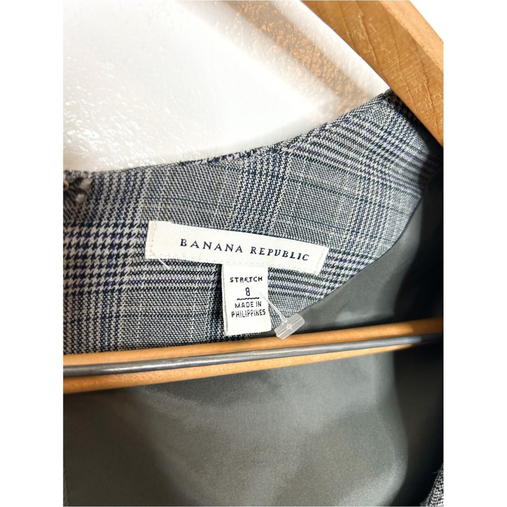 Banana Republic Womens Classic Grey Plaid Business Casual Sheath Mini Dress 8 - Picture 3 of 6